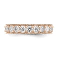 thumbnail image 3 of 14K Rose Gold Ring Band Eternity Diamond Round Polished Vintage 2ct , Size 9, 3 of 4