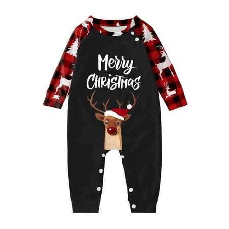 

Sanfanil Family Pajama Set Christmas Plaid Print Homewear Baby Style