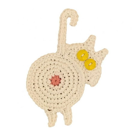 

Cat Butt Coasters Cute Coasters for Drinks Crochet Cat Coasters Absorbent Bar Coasters Funny Cat Gifts for Cat Lover Home Office Table Decor