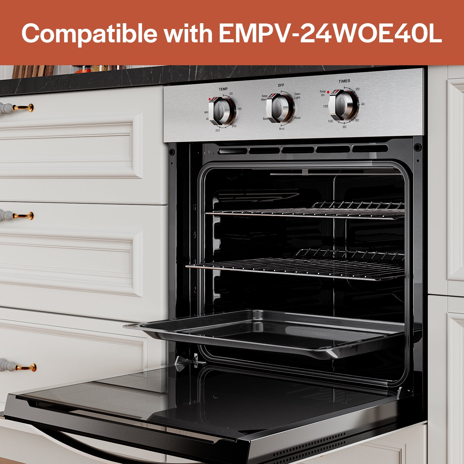 Black Oven Broiling Pan fits Empava 24 " Electric Oven -24WOE40L