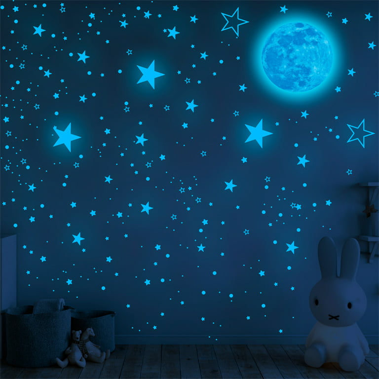 Glow in The Dark Stars for Ceiling,1049 Pcs Star Decorations for Bedroom, Boys Girls Room Decor, Wall Decals for Bedroom, Playroom, Living Room, Wall