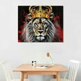 thumbnail image 3 of COMIO  2 Pieces Lion and Lioness Canvas Wall Art Black and White King and Queen with Gold Crown Picture Artwork Giclee Print Gallery Wrap for Bedroom Home Decor Ready to Hang, 3 of 5