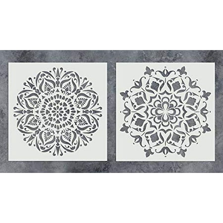Gss Designs Pack Of 2 Mandala Stencils Set 12x12 Inch