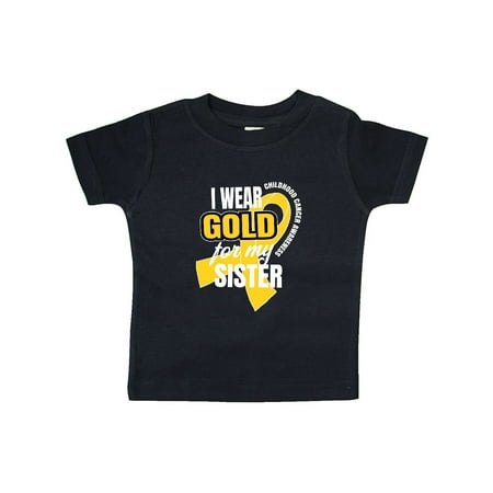 

Inktastic I Wear Gold For My Sister Childhood Cancer Awareness Gift Baby Boy or Baby Girl T-Shirt