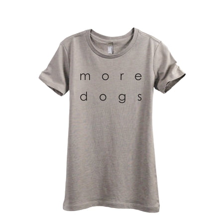 More Dogs Women's Fashion Relaxed T-Shirt Tee Heather Tan Small