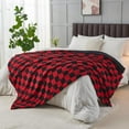 thumbnail image 7 of Throw Blanket for Couch Red Black Checkered Blanket Warm Thick for Winter Fuzzy Fluffy All Season Use(Checkered-Red Black, Throw()) Checkered-red Black Throw(), 7 of 7