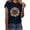 Navy, variant on Lovskoo 2024 Short Sleeve T-Shirts for Women Round- Neck Christmas Recreational Tops Olive Green