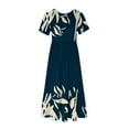 thumbnail image 4 of IROINNID Summer Dresses for Women Wedding Guest Maxi Dresses for Women , Round Neck and Short Sleeve Printed Flowy Casual Vacation Dresses, 4 of 4
