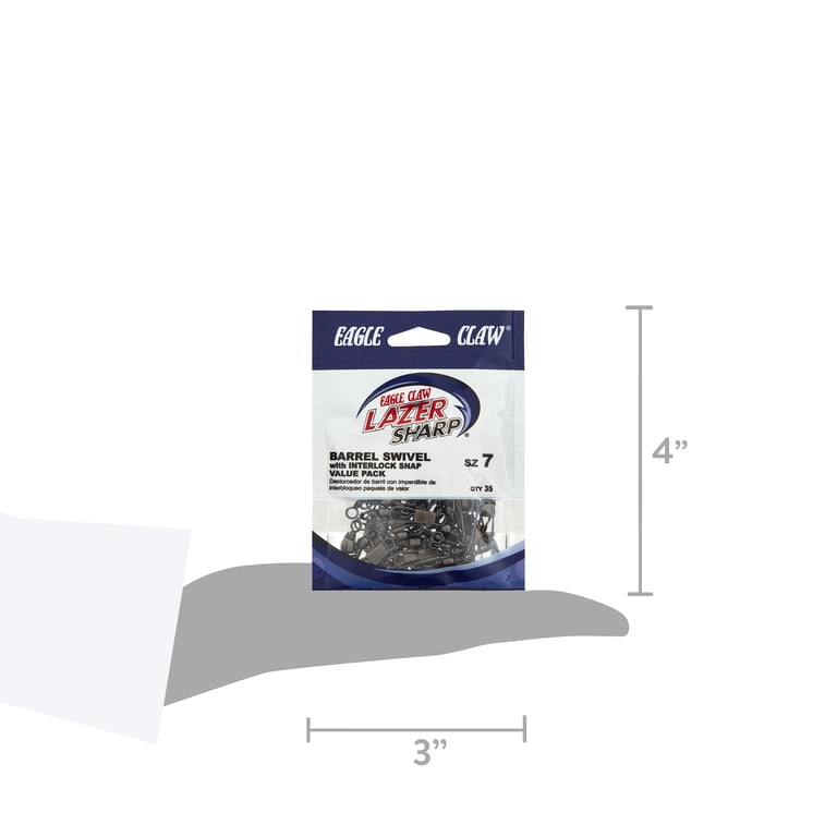 Lazer Sharp Size 7 Barrel Swivel with Interlock Snap for Saltwater
