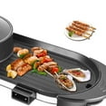 thumbnail image 6 of 2 in 1 Electric Non-Stick Grill Hot Pot BBQ Grill Soup Shabu Pot Barbecue 2200W, 6 of 10