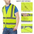 thumbnail image 3 of T-Sheng Chaleco De Seguridad Reflectante De Alta Visibilidad Para Hombres Y Mujeres Chaleco De Trabajo De Construcción Con Bolsillo Amarillo Fluorescente 2Xl, 3 of 5