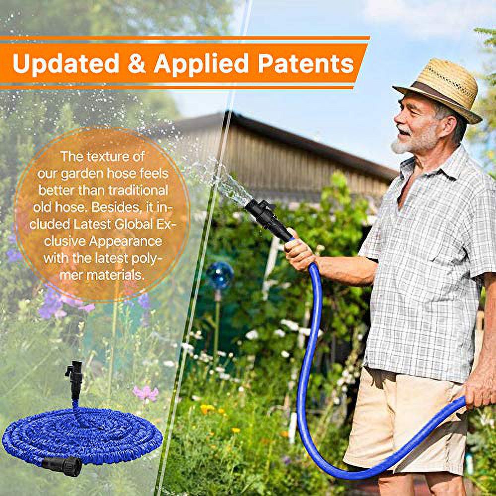 Garden Hose, Water Hose, Upgraded Flexible Pocket Expandable Garden Hose with 3/4" Fittings, Triple-layer Core, Flexi Expanding Hose useful house gifts for Outdoor Lawn Car Watering Plants (25FT) - image 4 of 8