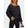 thumbnail image 3 of Gleelaud Womens Fall Fashion Long Sleeve Shirts Fall Tops Pleated Blouse Casual Loose Dressy Basic Tunic Tops Black, 3 of 6