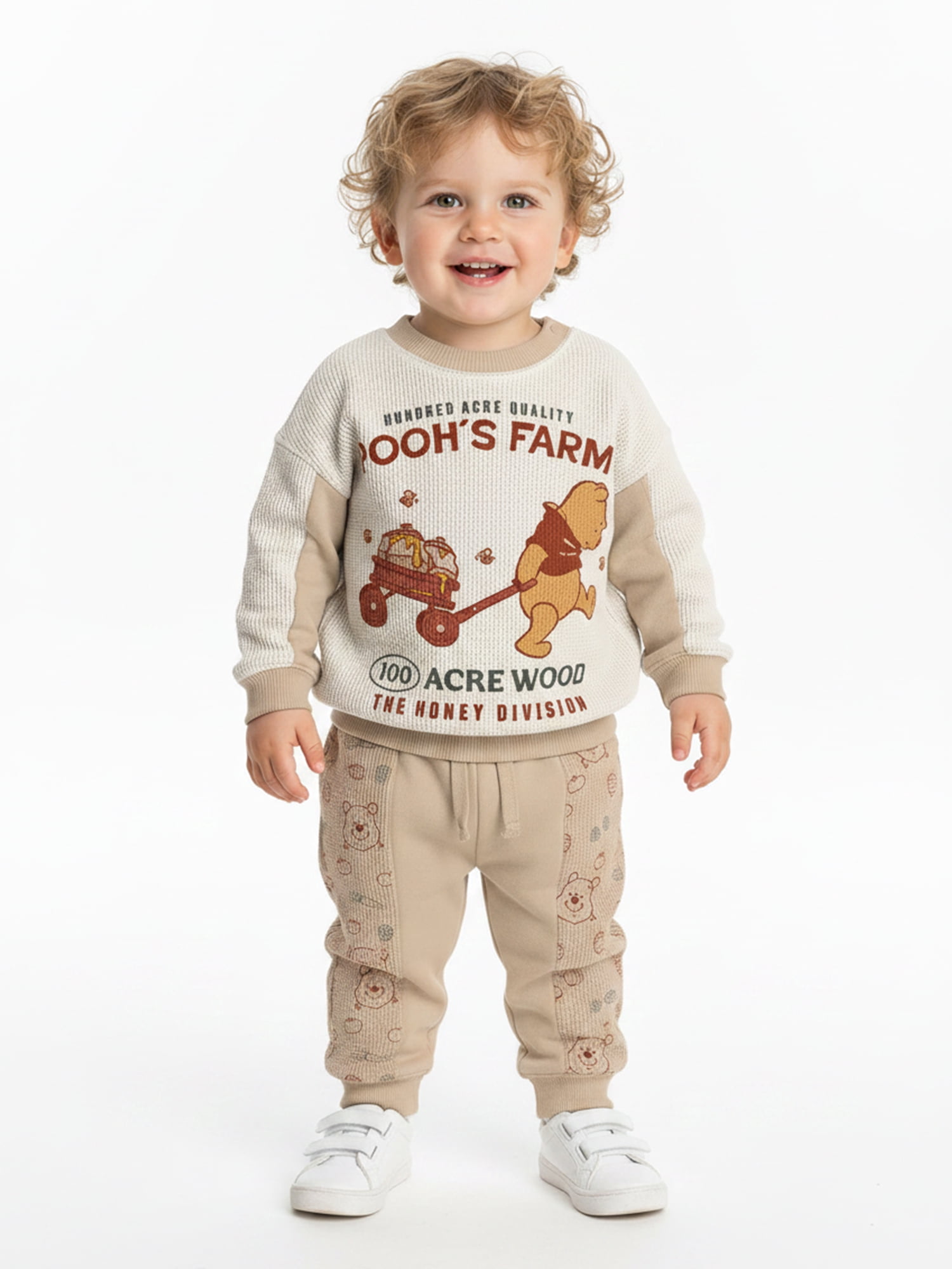 Winnie the Pooh Baby Boys Waffle Knit Top and Pants Set, 2-Piece, Sizes 0M-24M
