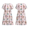 thumbnail image 3 of Bixox Robe d'Été à Manches Courtes pour Femmes Robe Ample Longueur Genou avec Poches-Hello Easter, 3 of 7