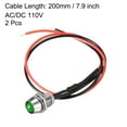 thumbnail image 2 of Luz Indicadora LED AC/DC 110V 8mm Montaje en Panel Luz de Señal LED Verde Carcasa Metálica 2Pcs, 2 of 5