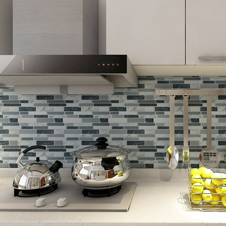 Art3d A17042 - Grey Marble Peel and Stick Backsplash tiles, 12x12 Set of 6