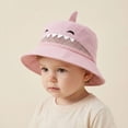 thumbnail image 2 of Bobifish Boys Girls Hat Outdoor Hiking Beach Cartoon Shark Applique Hats Breathable Mesh Adjustable Lightweight Bucket Sun Hats, 2 of 4
