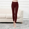 thumbnail image 2 of Winter Warm Fleece Lined Leggings for Women，High Waisted Thick Thermal Velvet Tights Wine XS, 2 of 4