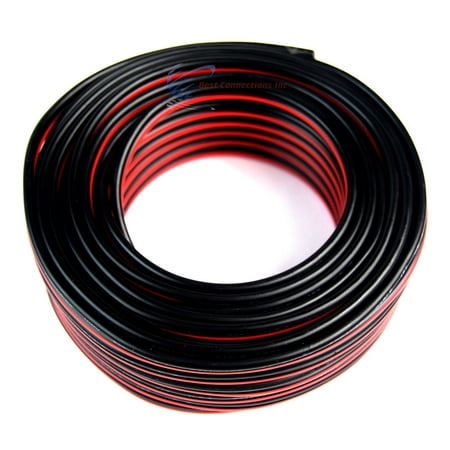 Audiopipe 50' ft 14 Gauge Red Black Stranded 2 Conductor Speaker Wire for Car Home Audio