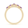 thumbnail image 2 of ANGARA Natural 0.7 Ct. Amethyst with Diamond Non Eternity Wedding Ring in 14K Yellow Gold for Women (Ring Size: 6.5), 2 of 9