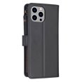thumbnail image 3 of for iPhone 13 Pro Zipper Wallet Case with Wrist Hand Strap & Card Slots Holder, Business PU Leather Shockproof Flip Kickstand Purse Protective Cover Case for iPhone 13 Pro, Black, 3 of 8