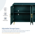 thumbnail image 5 of Tcbosik 4-Door Sideboard with Gaussian Glass, Adjustable Shelves, Golden Handles & Iron Legs – Modern 60" Media Console, Buffet Cabinet for Living Room or Dining Room (Navy Blue), 5 of 10