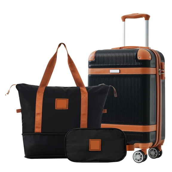Suitcase Set 3 Piece Carry On Hardside Luggage with TSA Lock Spinner Wheels, Luggage Sets 20 Inch Carry on Suitcase ABS Hardshell Luggage 3 Piece Set with TSA Lock Spinner Wheels