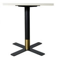 thumbnail image 5 of LeisureMod Round Dining Table with MDF Top and Powder-Coated X-Shaped Steel Base with Brushed Gold Accent Kitchen Table, Seats 2-3 Person for Modern Home Vail Collection, Light Wood Brown, 5 of 10