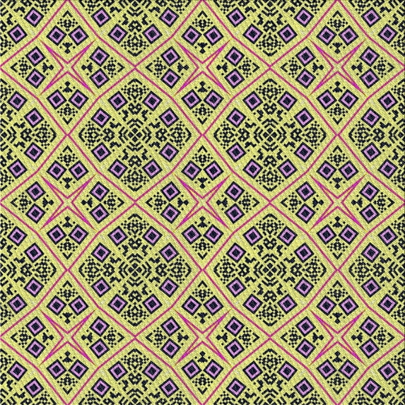 Ahgly Company Indoor Square Patterned Neon Yellow Novelty Area Rugs, 4' Square
