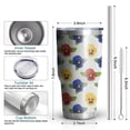 thumbnail image 3 of 30oz Pioneer Flower Floral Print Pattern Tumbler, Double Wall Vacuum Insulated Cup, BPA-Free Leak Proof Lid & Reusable Straws, Hot 12h, Cold 34h, 3 of 6