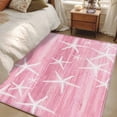 thumbnail image 4 of Pink Coastal Area Rugs 2.7'x5', Washable Small Throw Rugs for Kitchen Bedroom, Summer Ocean Waves Ombre Sea Starfish Indoor Outdoor Rug Non-Slip Low Pile Carpet Runner Reversible Floor Mats, 4 of 8