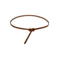 thumbnail image 1 of Cinturones ajustables de cuero para mujer INSPIRE CHIC, banda delgada sin hebilla para vestido marrón, 1 of 5