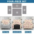 thumbnail image 6 of FOR U DESIGNS Butterfly Cherry Print Recliner Chair Covers 4-Pieces Wear-Resistan Recliner Armchair Covers Soft Reclining Slipcovers Home Decor with Storage Pocket, 6 of 8