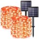 thumbnail image 2 of JMEXSUSS Paquete de 2 luces solares de Halloween de color naranja, 33 pies, 100 luces LED solares para exteriores, luces solares impermeables para árbol, patio, jardín, decoraciones de Acción de Graci, 2 of 4