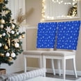 thumbnail image 3 of Christmas Snowflake Chair Covers Set of 8 Winter Simple Blue Bottom Chair Back Covers Stretch Removable Washable Slipcovers Protector for Dining Room Kitchen Party Decor, 3 of 5