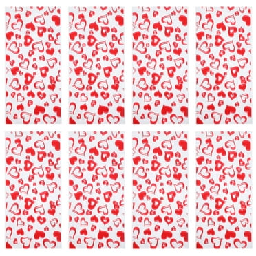50pcs Valentine's Day Candy Pouches Transparent Cookie Bags Sweets Bags