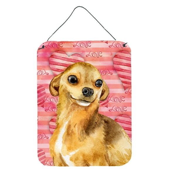 Carolines Treasures BB9745DS1216 Chihuahua Love Wall or Door Hanging Prints Red 12WX16H multicolor