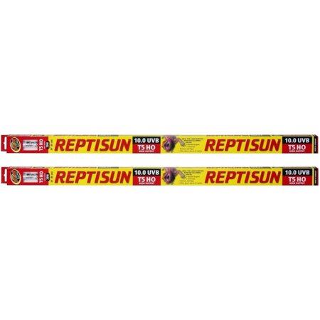 Zoo Med 26062 Reptisun 34-Inch 10.0 UVB, T5-High-Output, Fluorescent, Full Spectrum, ?Push Button Controlled, 39W Tubular Lamps (2-Pack)