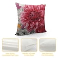 thumbnail image 4 of ONETECH  Throw Pillow Cases Cozy Fleece Colorful Dahlia Flower Flora Background Decorative Cushion Covers for Couch Bed Sofa Farmhouse Decoration Burgundy Grey, 4 of 5