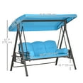 thumbnail image 3 of Outsunny 3 Seater Porch Swing Heavy Duty Outdoor Swing Chair, Light Blue, 3 of 9