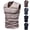Coffee, variant on Stripe Sweater Vest for Men British Style V-Neck Elastic Knit Fleece Lined
