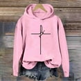 thumbnail image 2 of VBTAPA Womens Christian Hoodie Jesus Cross Graphic Hooded Sweatshirt Loose Casual Pullover Hoodies Valentines Day Gifts for Lover Girlfriend Pink XXL, 2 of 4