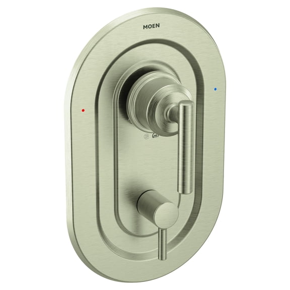 Moen Gibson Dual-Handle Posi-Temp Shower Valve with Built-in 3-Function Transfer Valve Trim Kit, Valve Required, Brushed Nickel