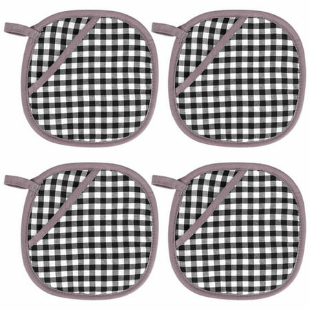 

Galnuat 4 Pieces Silicone Pot Holders Set Heat Resistant Oven Hot Pads with Pockets Non Grip Potholders for Kitchen