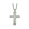 thumbnail image 1 of Mens Titanium Brushed Cross Pendant Necklace with Chain (22 Inches), 1 of 4
