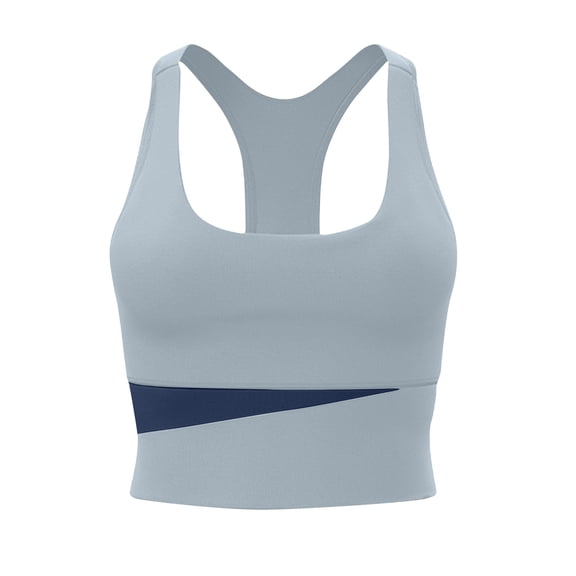Zpanxa Racerback Sports Bras for Women High Impact Quick Dry Padded Workout Top, Longline Push-Up Colorblock Bralette for Running, Yoga, Gym