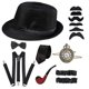 thumbnail image 1 of Sombreros de fiesta divertidos Sombrero de copa negro - Sombrero victoriano para hombre - Sombrero de disfraz de esmoquin de fieltro - Sombrero de cochero - Sombrero de vestir-Negro, 1 of 5
