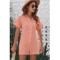 thumbnail image 3 of ABPHQTO Pelele de Mujer con Bolsillos y Botones Manga Corta Rosa, 3 of 5