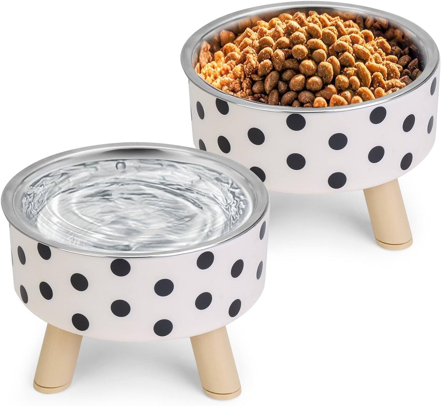 Flantor Elevated Stainless Steel Pet Bowl Set, 2-Piece photo 1